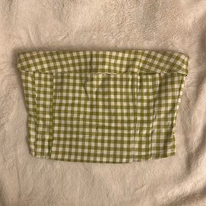 Checkered tube corset top